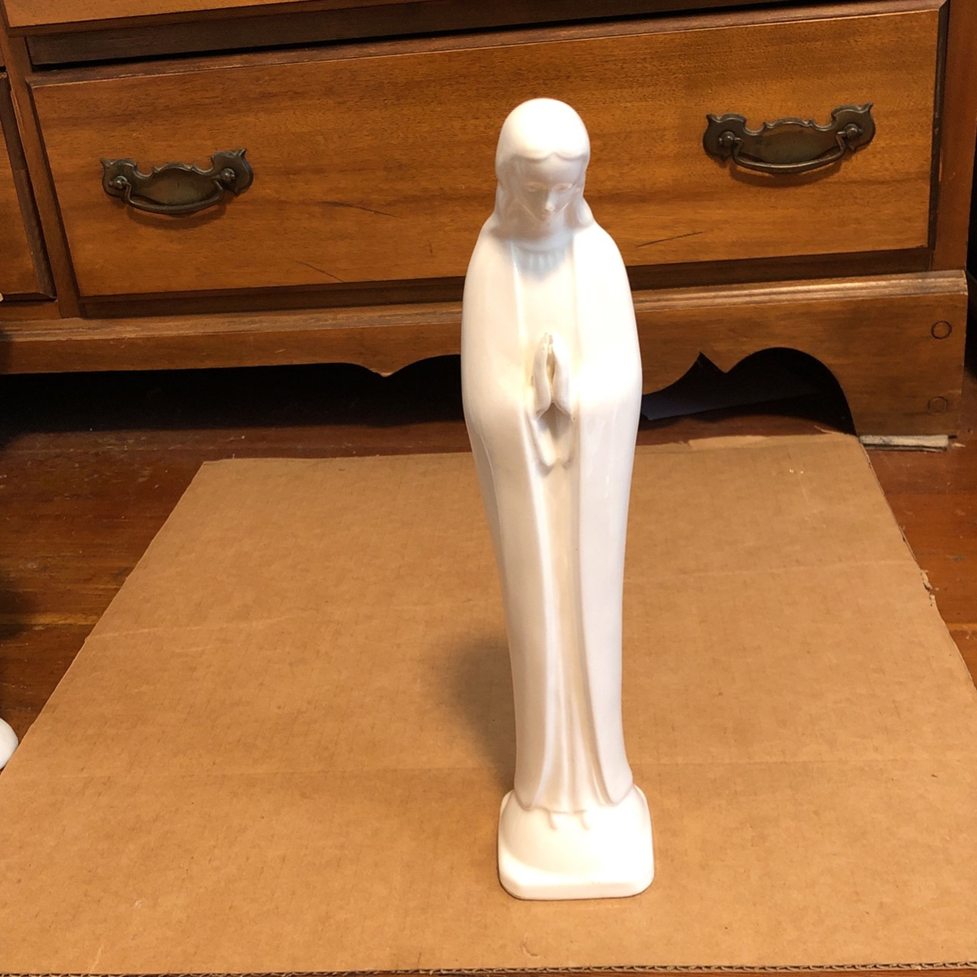 Vtg VIRGIN MARY MADONNA 12" Ceramic STATUE FIGURINE Religious
