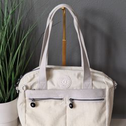 Kipling Klara Women's Crossbody Satchel Bag Alabaster/White.