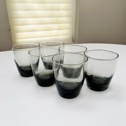 Short Gray Drinking Glasses / Tumblers (set of 6)