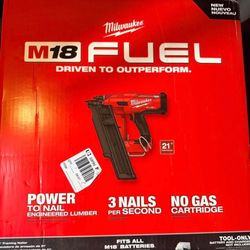 Milwaukee M18 21 Degree Framing Nailer New 