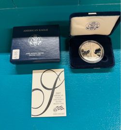 2008 W American Eagle One Dollar Silver Proof Coin with OPG & COA