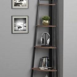 Walnut Corner Bookcase