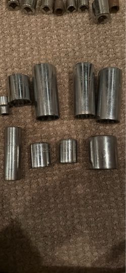 Vintage Thorsen USA 9-Piece SAE Socket Lot Standard & Deep