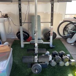Gym Equipment For Sale Multi Purpose Bench With Pull Down And Squat Rack 
