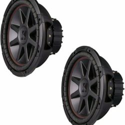 Kicker 43CVR122 CompVR 12 Inch 1600 Watts 2 Ohm Dual Voice Coil Car Audio Subwoofers with Santoprene Surround and Progressive Roll Spider, Pair

