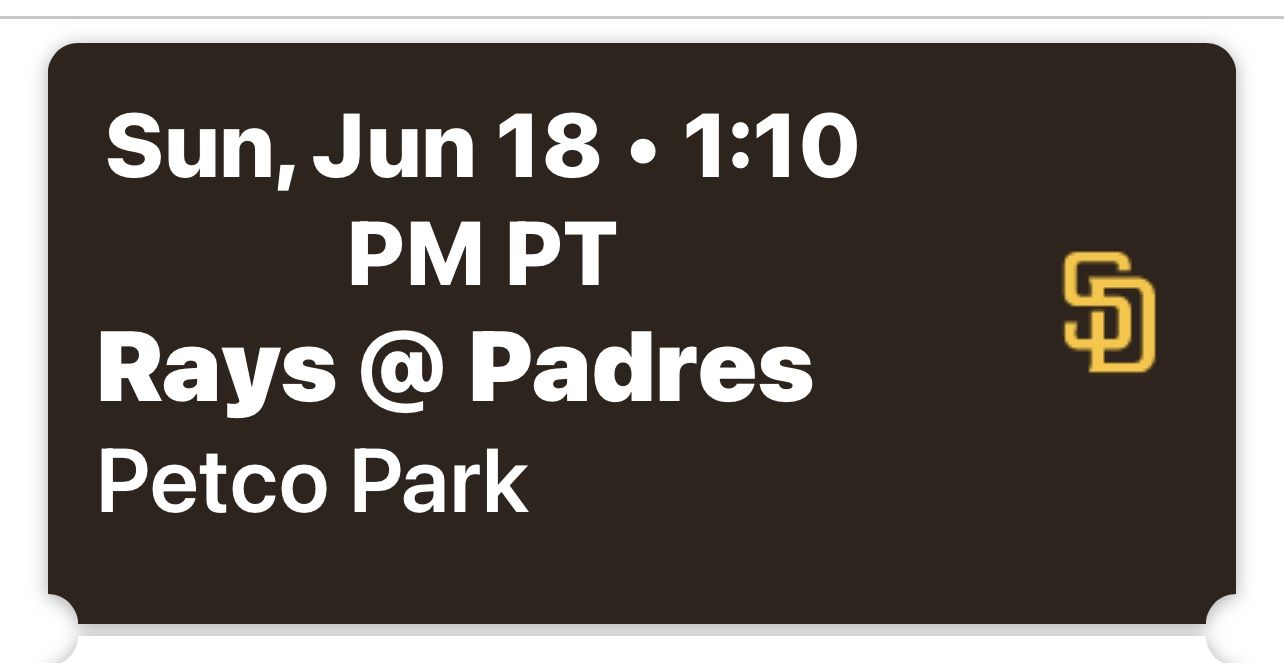 2 Tickets To Sunday Game