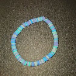 Blue clay beaded bracelet