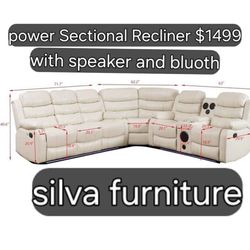 Power Sectional Recliner with speakers and Bluetooth brand new in box