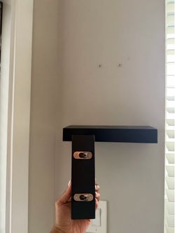Floating black shelves