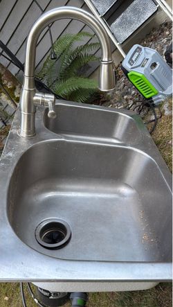 Stainless Steel Double Bowl Kitchen Sink with Faucet and Garbage Disposal