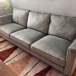 91” Mid Century Modern Gray Sofa