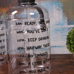 Gallon Water Bottle Motivational Gym Water Bottle 