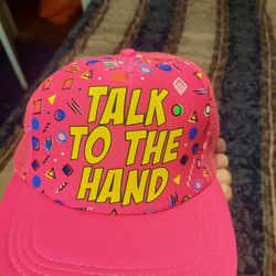 Talk to the hand retro pink ball cap hat