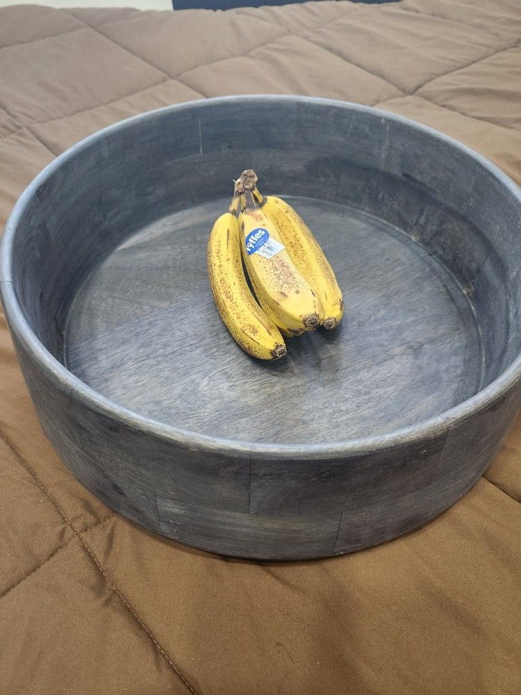 Crate And Barrel Large Wood Bowl