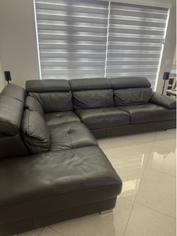 Leather sectional