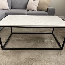 Marble-Look Coffee Table 