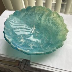 ONE OF A KIND RESIN BOWL - FROM ETSY - 9" DIAMETER, 2" H