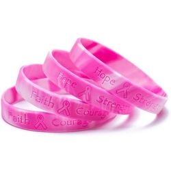200 pcs Breast Cancer Awareness Bracelets Pink Ribbon Camo silicone Win For Pink Party Supplies Favors