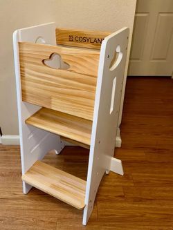 COSYLAND Montessori Toddler Kitchen Tower w/ Safety Backing – Like New