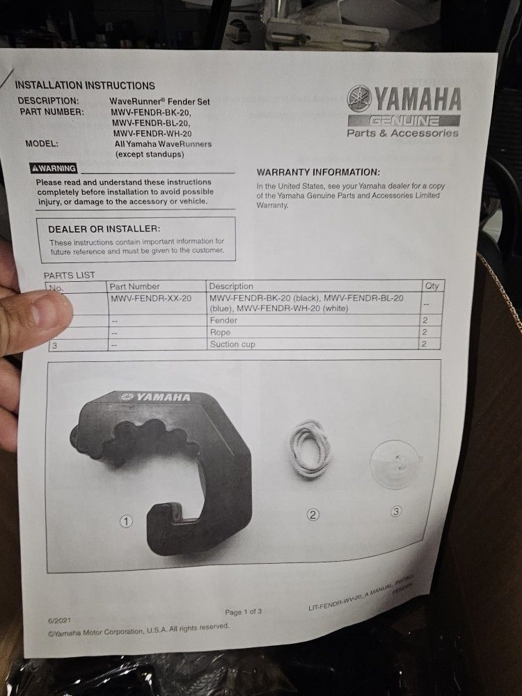 Yamaha Jet Ski Bumpers Oem