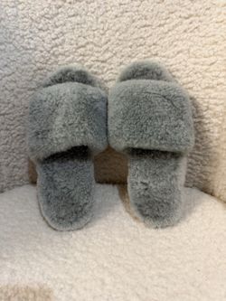 EMU Australia Gray Sheepskin Slide Slippers, Women's 8