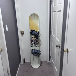 Snowboard with Bindings - Size 163cm