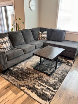 Ashley Furniture Gray Sectional Couch w/ Chaise -$350