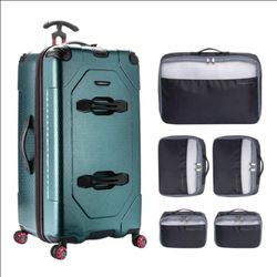 Like new Traveler’s Choice 30" MaxPorter II Hardside Check-in Trunk Spinner Luggage 5piece Pack Cube