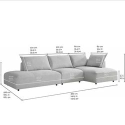 Macon 3 Piece Fabric Sectional $300 FIRM Send a message when you're ready to come.