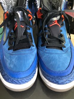 Used Nike Air Jordan Spizike Knicks Blue Ribbon/Orange-Black Size 10.5