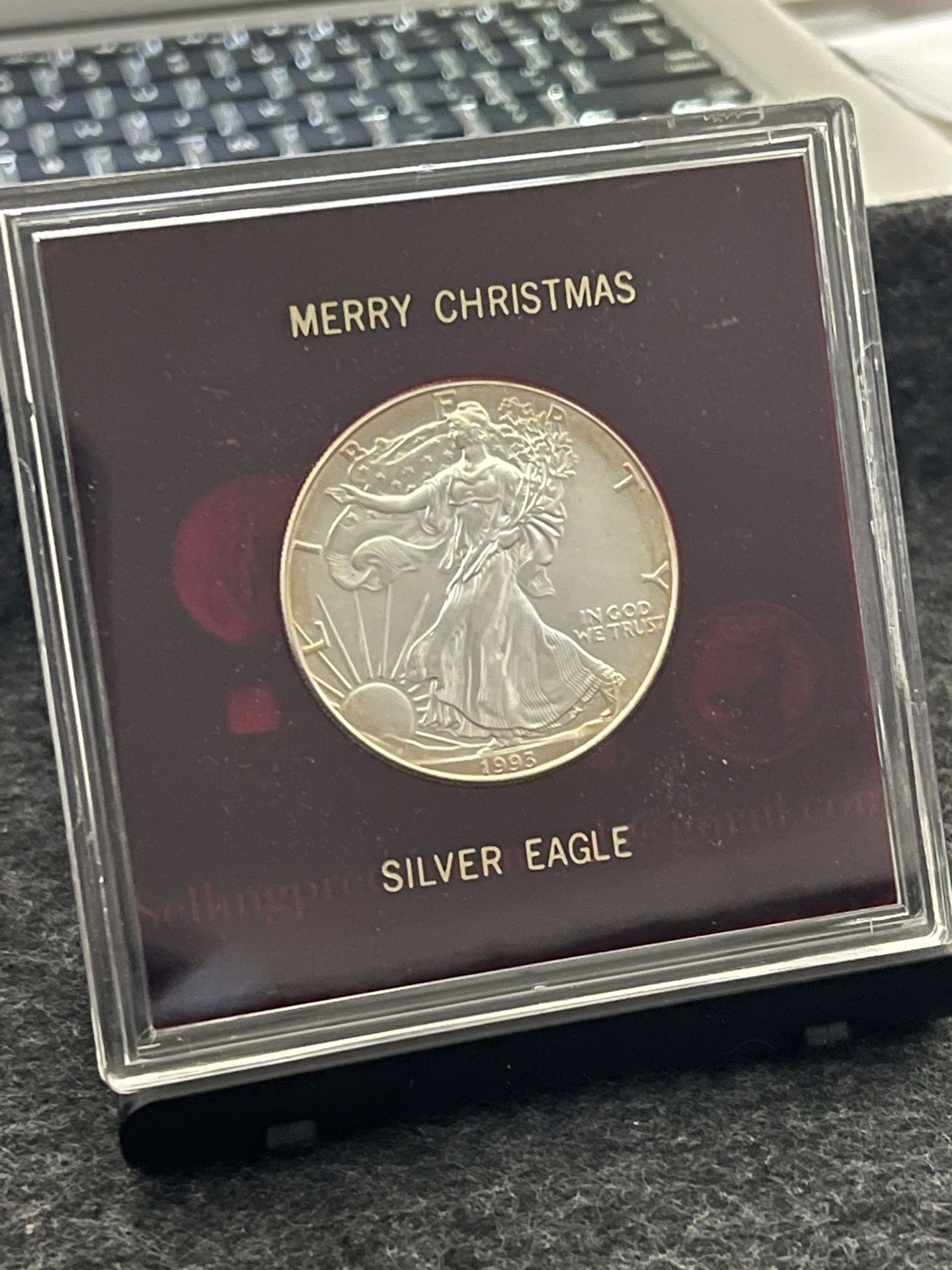 1993 Silver Eagle 🦅 In A Christmas Red Slab