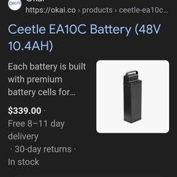 Brand New Okai Ea10c Electric Scooter Battery 