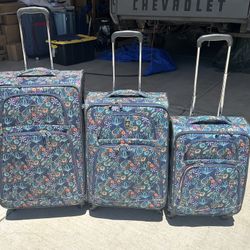 3-piece Floral Luggage Set