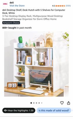 deli Desktop Shelf AZ7010-WHITE