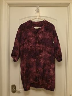 Tropical Button Down Shirt. Large Size.