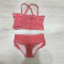 4T Cat & Jack Toddler Girls Red 2 Piece Swimsuit Bathing Suit