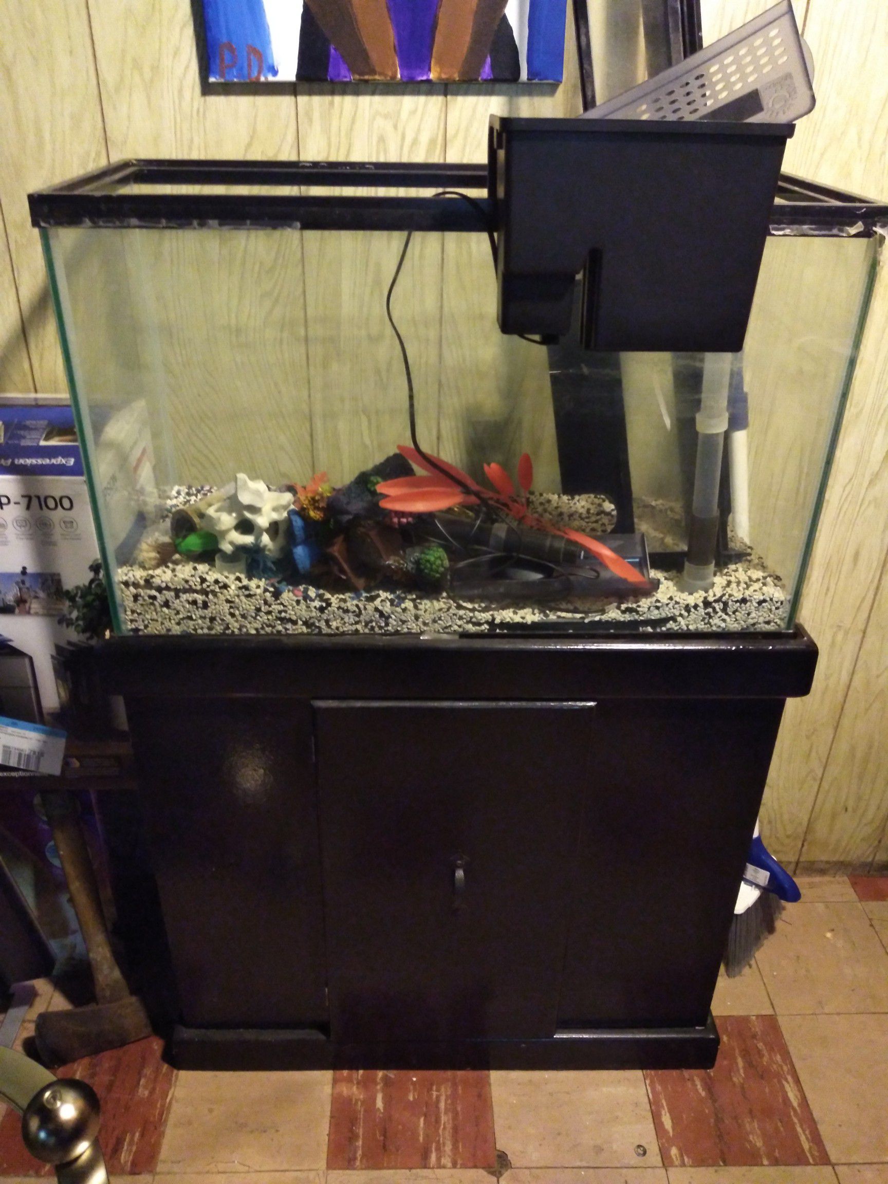Custom Fish Tank w Accessories
