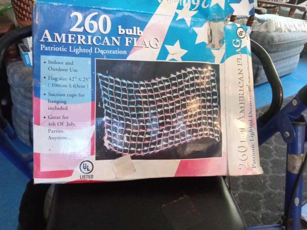 260 Bulb American Flag Indoor Or Outdoor