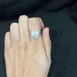 925 Sterling Silver Women’s Ladies Heart Corazon Nugget Ring