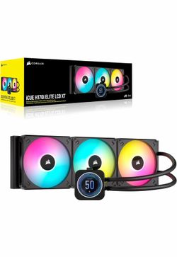 Corsair Enfriador líquido H170i Elite XT de 16.535 in RGB para CPU - Pantalla LCD IPS