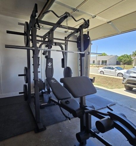 Smith Machine 2001 | Multi-Use Adj Bench | Gym Equipment | Fitness | Squat Rack | Excercise |🔴WEIGHTS AND BARBELL SOLD SEPARATELY 🔴 FREE DELIVERY 🚚