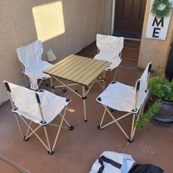 KIDS CAMPING  CHAIRS AND TABLE 