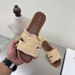 Beige Celine slippers