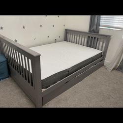 Full Size Bed Frame + 2 Storage Drawer. ( Not Including The Mattress)