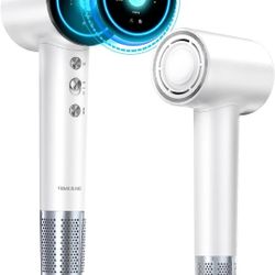 WHITE Brushless Ionic Hair Dryer with Display Screen