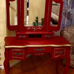 Hand Painted Makeup Vanity