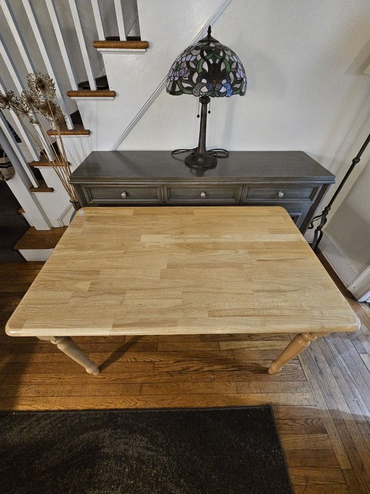Solid Wood Rubberwood Kitchen Dining Table