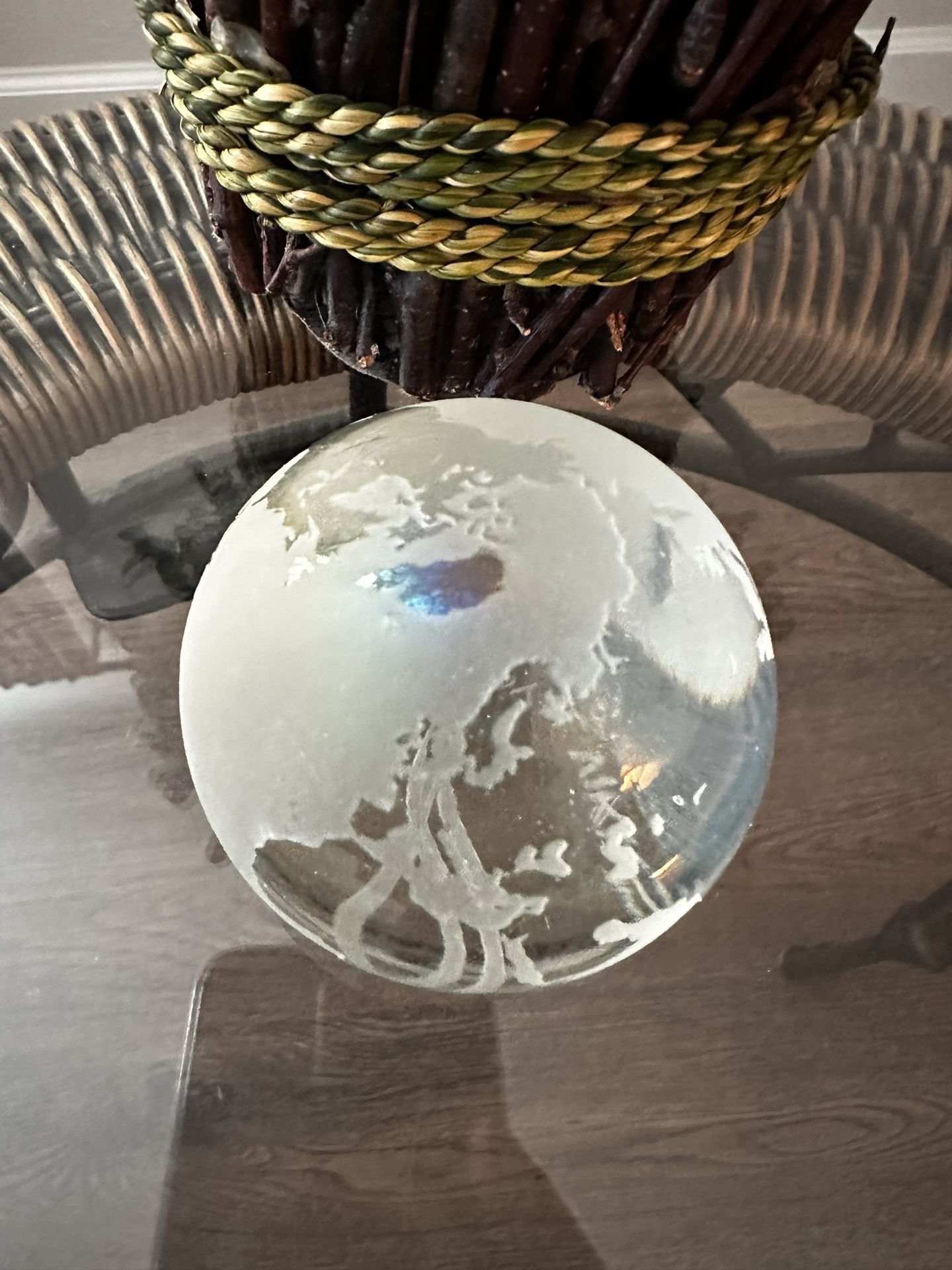 Royal Viking Queen Glass Globe Paperweight.