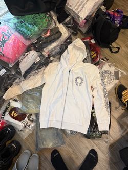 White Chrome Heart Hoodie