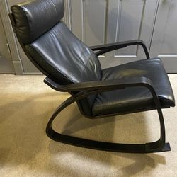 IKEA Poäng Leather Rocking Chair